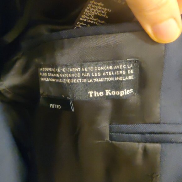 Kooples solid navy suit slim skinny fit 36x30 US 46EU 100% wool working cuffs - Picture 6 of 13